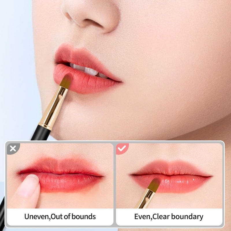 Unaone [2 Pack] Lip Brush for Lipstick, Retractable Lip Brushes, Dual-ended Makeup Brush for Lipstick Lip Gloss, Include Lid - Image 3